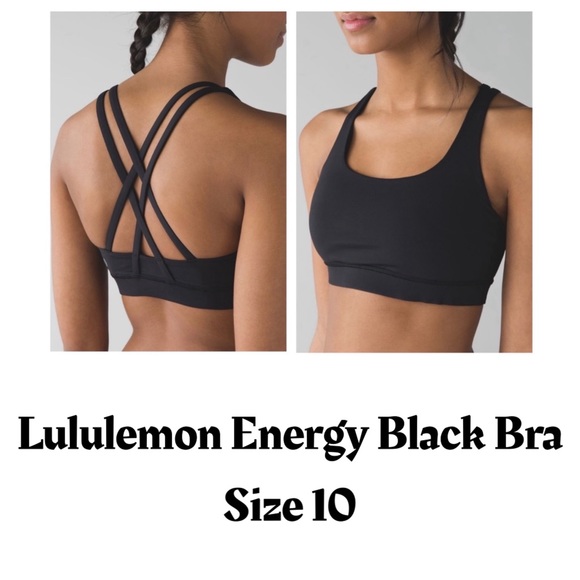 lululemon athletica Other - Lululemon Energy Black Bra | Size 10